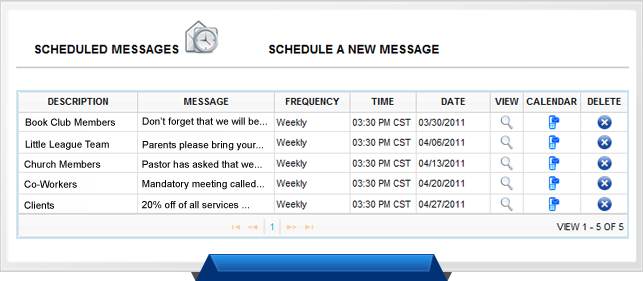 schedule messages screenshot